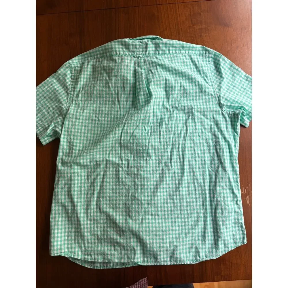 Polo Ralph Lauren Men's Classic Fit Teal Gingham Short Sleeve Shirt - Size XXL